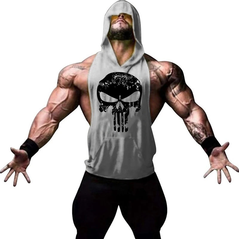 DEATH SKULL HOODIE – Apex Forge Sleeveless Muscle Hooded Tank