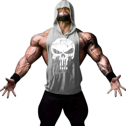 DEATH SKULL HOODIE – Apex Forge Sleeveless Muscle Hooded Tank
