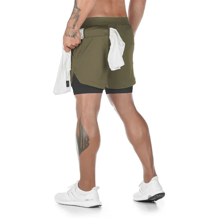 2-IN-1 COMPRESSION SHORTS – Apex Forge Summer Gym Running Shorts