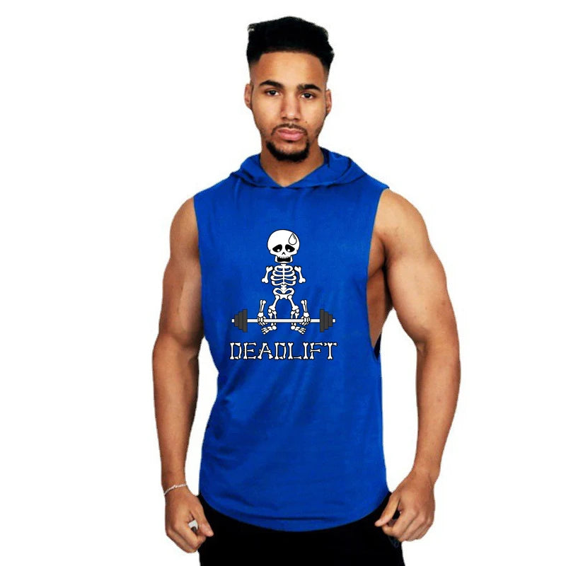Skeleton Graphic Sleeveless Hoodie – Forge Series