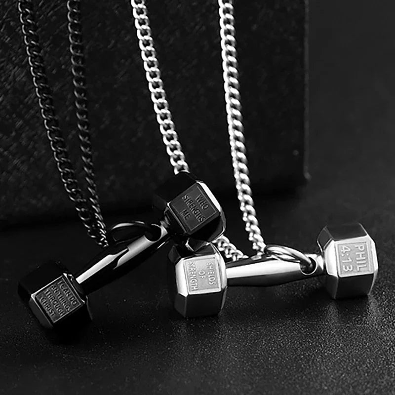 PHIL 4:13 – Apex Forge Dumbbell Strength Necklace