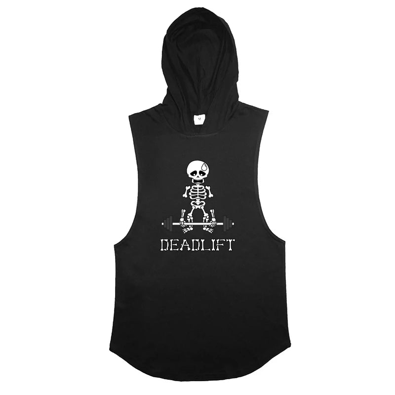 Skeleton Graphic Sleeveless Hoodie – Forge Series