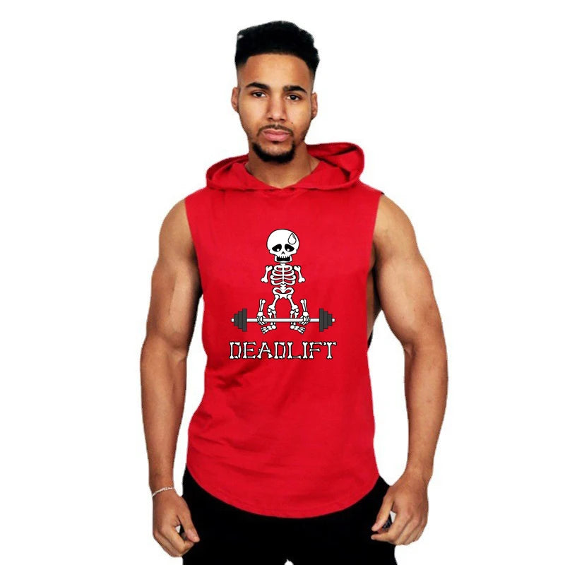 Skeleton Graphic Sleeveless Hoodie – Forge Series