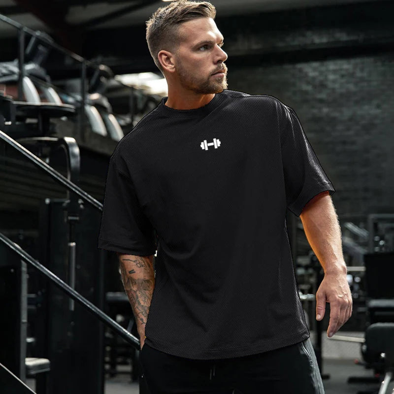 Dumbbell Logo Oversized T-Shirt – Forge Series