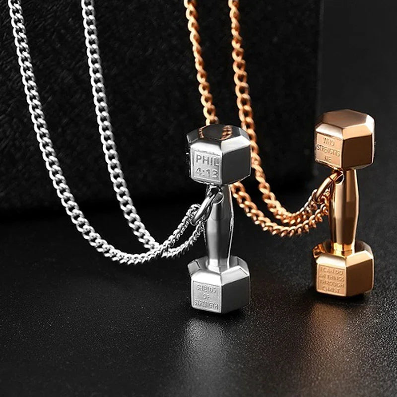 PHIL 4:13 – Apex Forge Dumbbell Strength Necklace