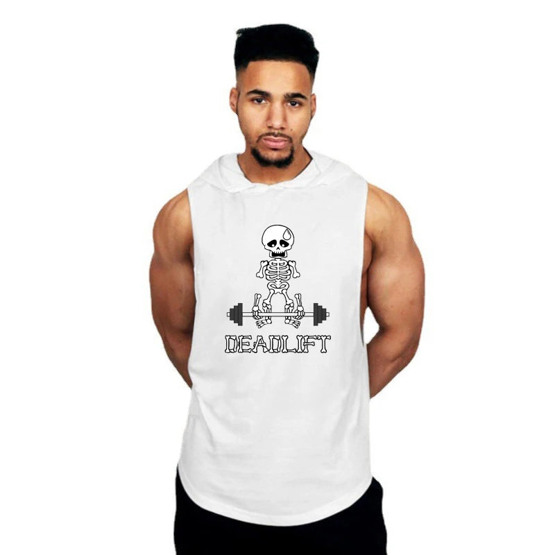 Skeleton Graphic Sleeveless Hoodie – Forge Series
