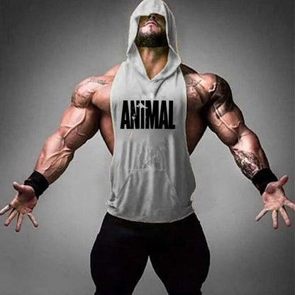 WILD INSTINCT – Apex Forge Animal Print Sleeveless Hoodie