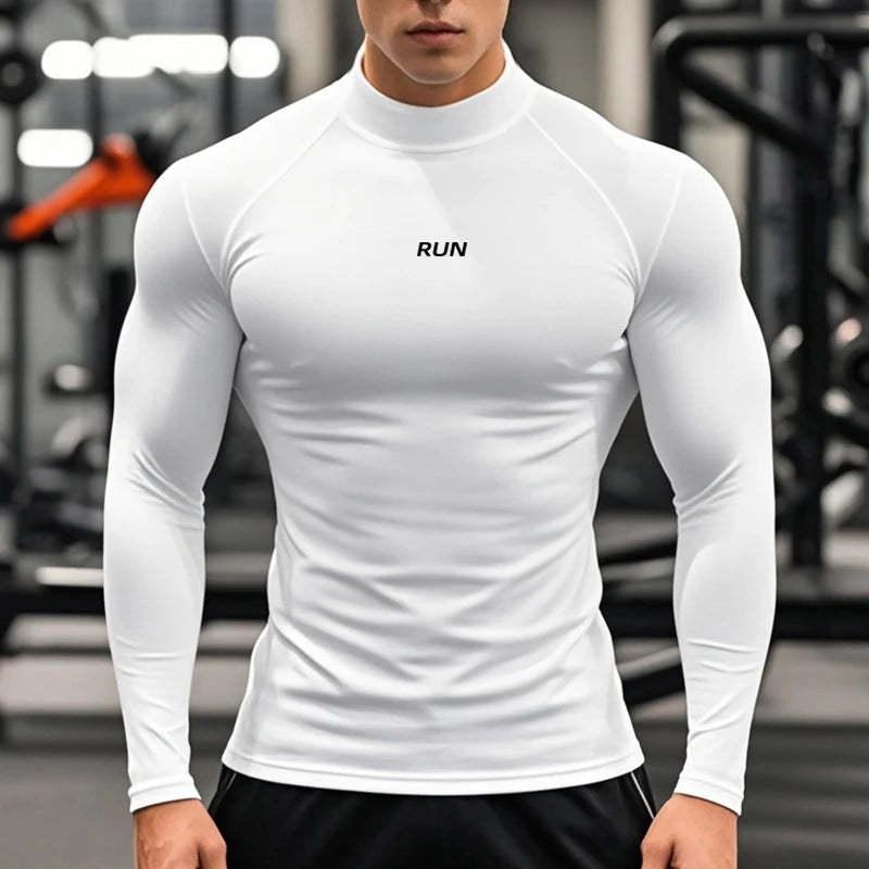 MEN'S PERFORMANCE TURTLENECK – Apex Forge Quick-Dry Compression Long Sleeve Tee