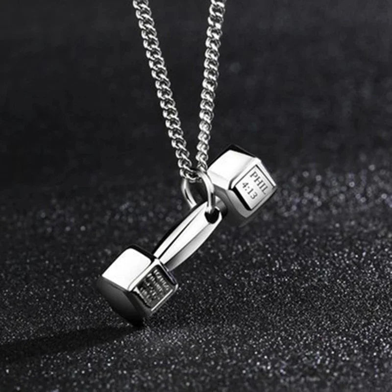 PHIL 4:13 – Apex Forge Dumbbell Strength Necklace