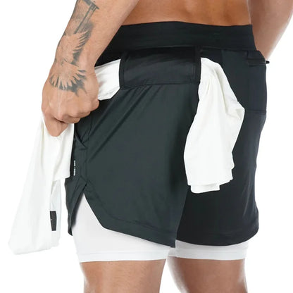 2-IN-1 COMPRESSION SHORTS – Apex Forge Summer Gym Running Shorts