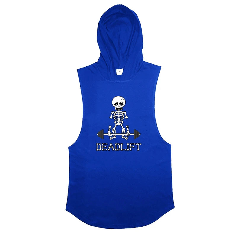 Skeleton Graphic Sleeveless Hoodie – Forge Series