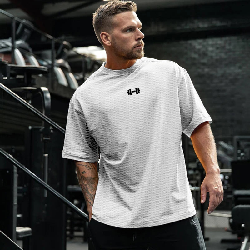 Dumbbell Logo Oversized T-Shirt – Forge Series