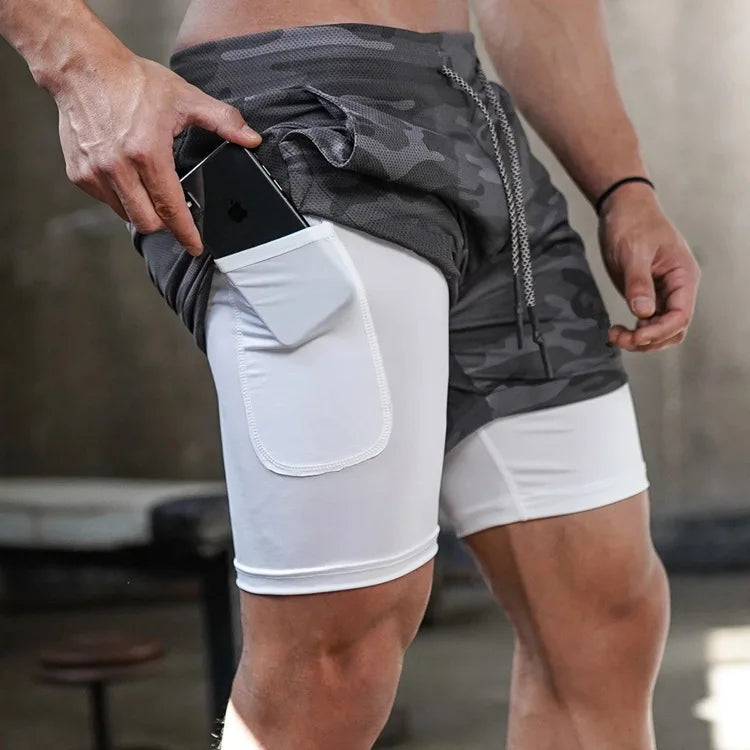 2-IN-1 COMPRESSION SHORTS – Apex Forge Summer Gym Running Shorts