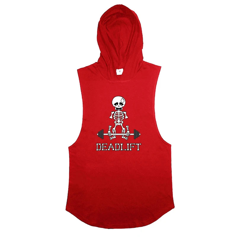 Skeleton Graphic Sleeveless Hoodie – Forge Series