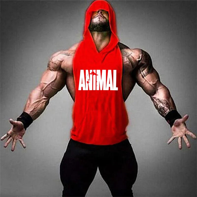WILD INSTINCT – Apex Forge Animal Print Sleeveless Hoodie