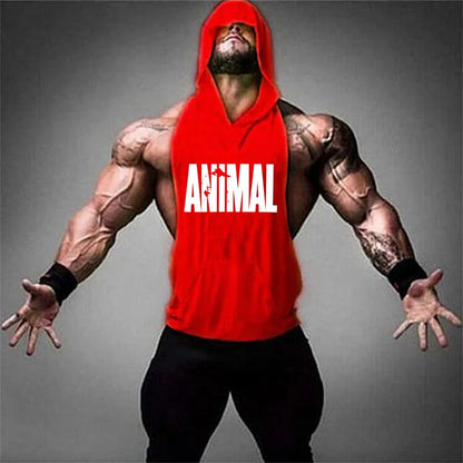 WILD INSTINCT – Apex Forge Animal Print Sleeveless Hoodie