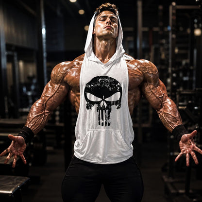DEATH SKULL HOODIE – Apex Forge Sleeveless Muscle Hooded Tank